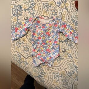 Baby Boden Floral Bodysuit - Blue, Red, Yellow